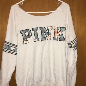 Hawaiian PINK oversized off the shoulder sweater